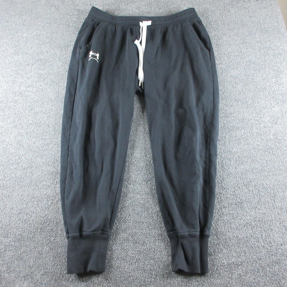 Under Armour Jogger Pants Womens XL Black Fleece Elastic Waist Pockets Lounge